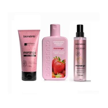 Imagem de Kit Body Splash+ Hidratante+ Esfoliante Morango Bio Instinto