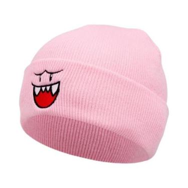 Imagem de Gorro De Lã Quente Com Rosto Feliz Bordado Para Casais, Ideal Para Esp
