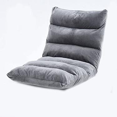 Imagem de Diumy Cadeira de chão ajustável de 6 posições, suporte confortável para as costas 0-180°, dobrável, para sofá, sala de estar, leitura, I 52 x 55 x 55 cm (20 x 22 x 22 polegadas)