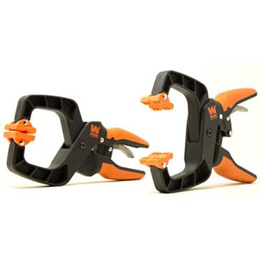 Imagem de WEN CLH226 Grampos manuais de catraca de liberação rápida com abertura de mandíbula de 5 cm e garganta de 5 cm, pacote com 2, preto