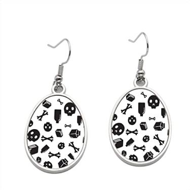 Imagem de Brincos com estampa de grafite sem costura – Brincos pendurados para meninas – Presente de festa de aniversário dos namorados, Metal, Sem pedras preciosas