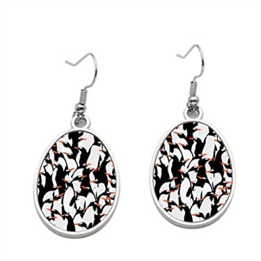Imagem de Brincos com pinguins sem costura – Brincos pendurados para meninas – Presente de festa de aniversário dos namorados, Metal, Sem pedras preciosas