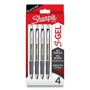 Imagem de Sharpie S-Gel Canetas de gel elegante metal barril bronze ponta média (0,7 mm) tinta preta 4 unidades