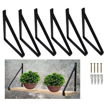 Imagem de Suporte Para Prateleira 15 Cm Estilo Industrial 6 Pçs