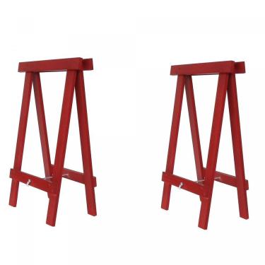 Imagem de Kit Cavalete Prático 2 Peças MS Colors MaderSilva Vermelho Tomate Seco