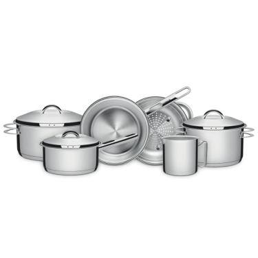 Imagem de Conjunto Jogo Panelas 6pc Inox Fundo Triplo Tramontina Solar