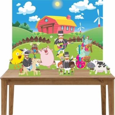 Imagem de Kit 6 Displays De Mesa E Painel 100X70Cm Bita Fazendinha