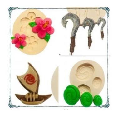 Imagem de Molde De Silicone Kit Moana, Resina, Confeitaria, Biscuit Molds Planet
