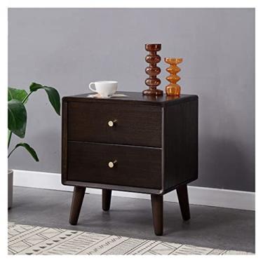 Imagem de Mesas Laterais de Cama com Gaveta Dupla Mesa de Cabeceira Moderna Minimalista Pequeno Apartamento Quarto Mini Armazenamento Armário Casa Madeira Mesa de Cabeceira para Quarto (Cor: C)