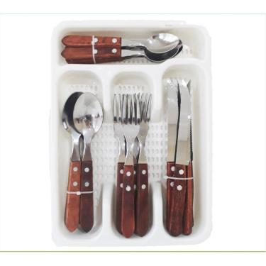 Imagem de Conjunto de Talheres linha Wooden 25 peças
