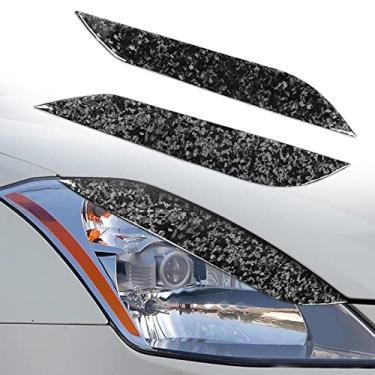 Imagem de FINMOKAL Compatível Com Nissan 350Z Para-Choque Dianteiro Farol Pálpebras Sobrancelhas Cobertura Carbono Forjado