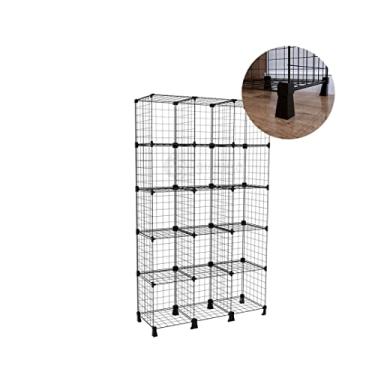 Imagem de Estante para Livros Discos LP Vinil com 15 Nichos Prateleira Organizadora Aramada de Aço Multiuso