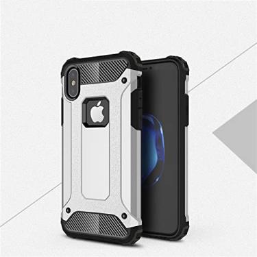 Imagem de Capa protetora híbrida resistente à prova de choque à prova de choque para iPhone X XR XS Max 8 8 Plus 7 6s 12 11 Pro Capa protetora de telefone dura e resistente, Prata, para iPhone 5 5s