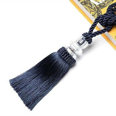 Imagem de 2 peças cortina tieback borla cristal frisado corda pendurada gravata decoração para casa cortinas douradas titular cordão fivela atadura acessórios de quarto, marinho, 4 peças