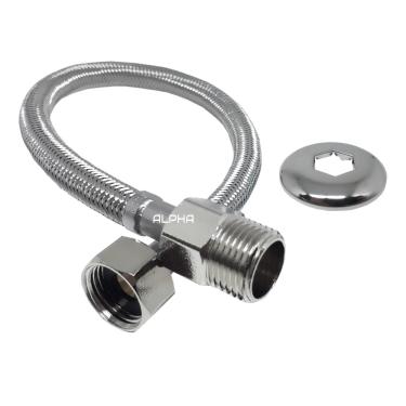 Imagem de Engate Mangueira Flexível Trançado Aço Inox 60cm Quente Fria