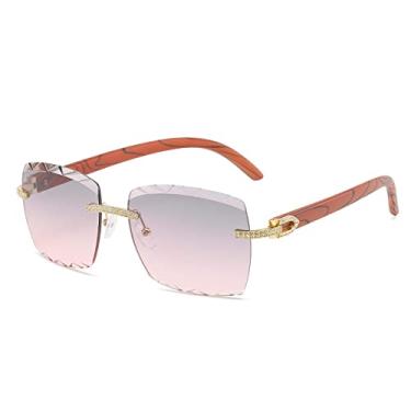 Imagem de Estilo Cabeça Perna Moda Óculos de Sol Quadrado Personalidade Mesmo Óculos de Sol Diamante Sem Moldura Corte de Borda Feminino, 4, Tamanho Único