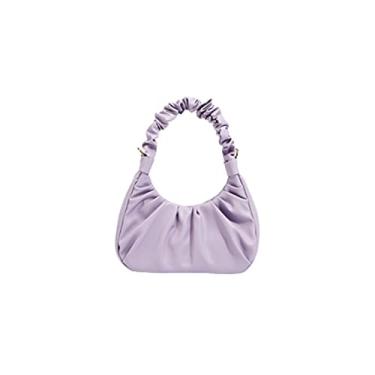 Imagem de JAMBHALA Bolsa Clutch Feminina Bolsa Nuvem Macia Bolsa de Ombro Bolsa Transversal (roxo)