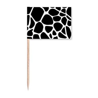 Imagem de Arte animal girafa ilustração de grão padrão palito bandeiras marcador decoração de festa