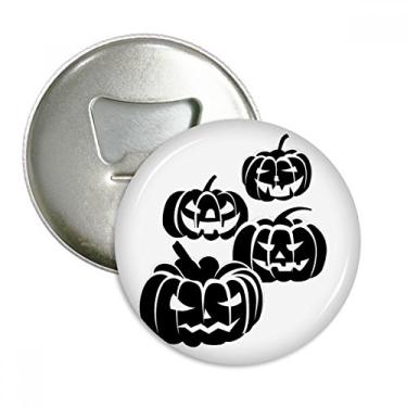 Imagem de Quatro Abridores de Garrafas Pretas Halloween Abóboras Imãs de Geladeira Emblema Multifuncional