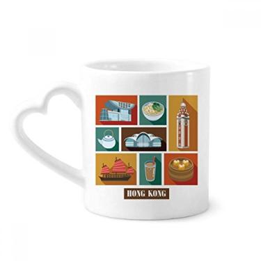 Imagem de Caneca de comida e lugar local de Hong Kong café cerâmica copo de coração de vidro