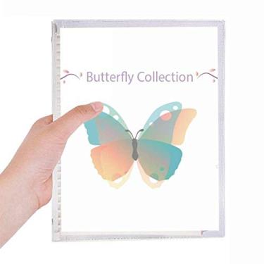 Imagem de Caderno de papelaria recarregável, diário de folhas soltas e borboletas rosa bebê