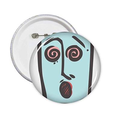 Imagem de Dizzy Abstrato Esboço Rosto Alfinetes de Desenho Animado Emblema de Botão Decoração Acessório 5 peças