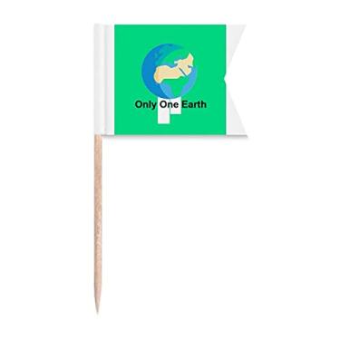 Imagem de Earth Protect Environmental Protect Bandeiras de palito de dentes para marcação de rotulagem para bolo de festa e comida de queijo