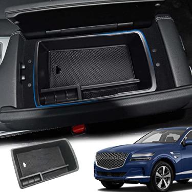 Imagem de GZBFTDH Suporte organizador de caixa de armazenamento para console central de peças de carro, compatível com acessórios automotivos Genesis GV80 2021 2022