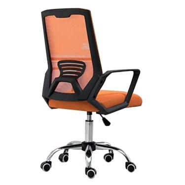 Imagem de cadeira de escritório Cadeira de escritório de malha para trás Cadeira de mesa de escritório executiva Cadeira de computador de trabalho rotativa ergonômica Cadeira de assento estofado (cor: laranja)