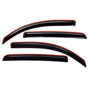 Imagem de Lightronic WV194446 Protetor de chuva defletor de janela lateral no canal, fumaça escura, à prova de estilhaçamento, conjunto de 4 peças para 2013-2022 Buick Encore (EXCLUI Encore GX), Chevrolet Trax 2013-2022