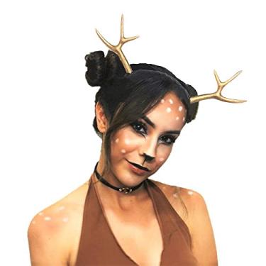 Imagem de JeVenis Luxury Reindeer Antler Headband Gold Deer Headband Festival Wear Party Hats (Color1)