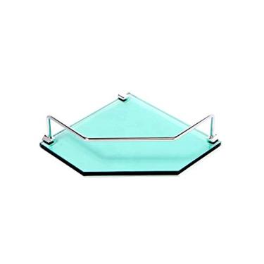 Imagem de Porta Shampoo de Canto Reto em Vidro Verde Lapidado - Aquabox - 20cmx20cmx8mm