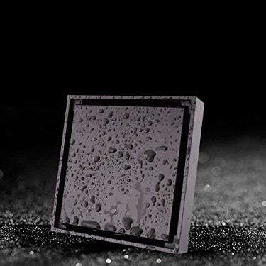 Imagem de Ralo de piso Ralo de resíduos Filtro doméstico Puro quadrado preto com vazamento de desodorante à prova de insetos Máquina de lavar roupa para banheiro