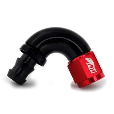 Imagem de Conexão 1/2" / 8AN Curva 120° graus para Mangueira Comum - Original (Preta e Vermelha)