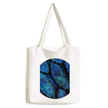 Imagem de Bolsa de lona azul peixe mistério ampliar bolsa de compras bolsa casual