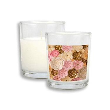 Imagem de Cera de incenso perfumada de vidro com lindas flores brancas e rosa marrom