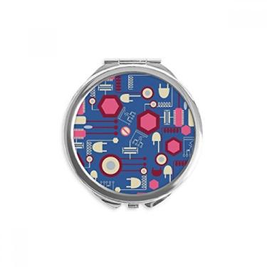 Imagem de Plugue de soquete padrão diagrama de circuito, espelho compacto, redondo, portátil, bolso de vidro