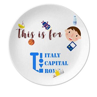 Imagem de Prato de porcelana romana Italy Capital para jantar redondo, menino