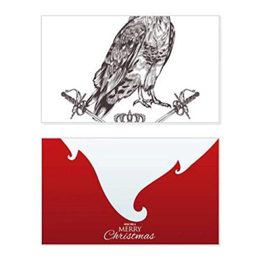 Imagem de Águia espada coroa animal estilo barroco feriado feriado feliz Natal cartão de parabéns mensagem de Natal letra