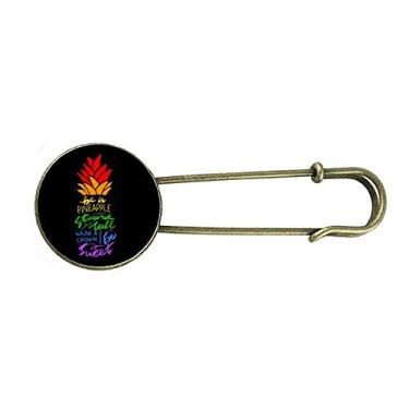 Imagem de PineFruit LGBT Broche para Roupa de Metal Retrô com Citação da Bandeira do Arco-íris