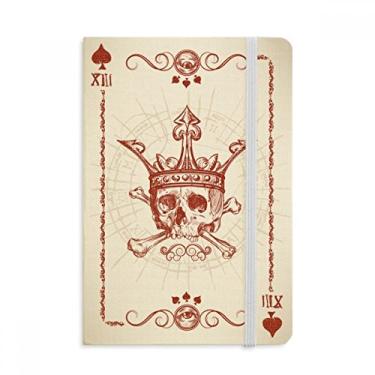 Imagem de Caderno de cartas de pôquer com estampa de corações em tecido oficial com capa dura para diário clássico