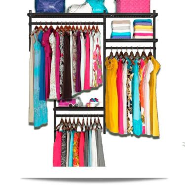 Imagem de Roupeiro aramado quarto pequeno closet feminino solteiro 1,60 PT