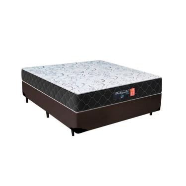 Imagem de Cama Box Casal Sintético Marrom + Colchão Espuma D33 Marrocos 30cm