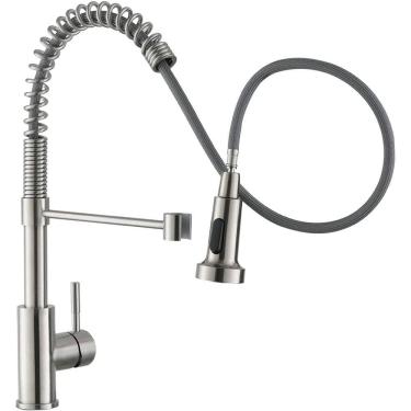 Imagem de Torneira Gourmet Misturador Monocomando Extensível Aço Escovado