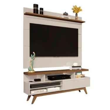 Imagem de Aparador/Buffet/Balcão/Bancada VEN Modelo Retrô Com Pés em Madeira Tampo em MDF Usinado Sem Puxadores ExternosAmplo Espaço Interno Para Objetos Cor Cinza