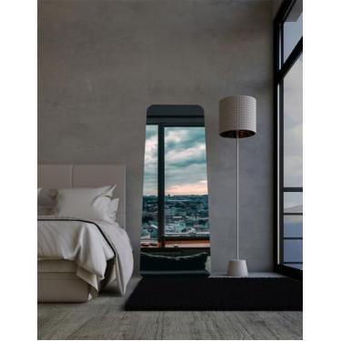 Imagem de Espelho Retangular Grande 170 X 70 Corpo Inteiro Moderno Lapidado Com Suporte