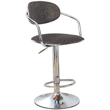 Imagem de Poltrona Cadeira Alta, Base De Metal Moderna, Cadeira Giratória Ajustável Em Altura Com Haste De Gás, Cadeira Giratória Ao Ar Livre, Cadeira De Bar De Vime,Escuro,Bonny369