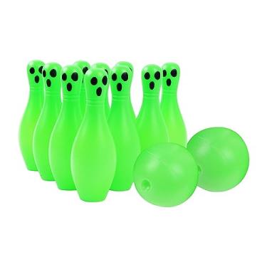 Imagem de kowaku Pino de boliche Shuffleboard Conjunto de boliche infantil durável Montessori portátil com 10 pinos de boliche e 2 bolas para crianças de 3 anos ou
