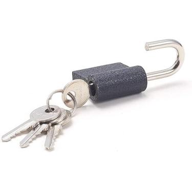 Imagem de Bettomshin Cadeado de ferro de 30 mm de largura do corpo com 4 chaves acabamento fosco pino de manilha endurecido mecanismo tumbler preto 1 peça