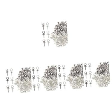 Imagem de NUOBESTY 10 Conjuntos Pequenos pregos de chifre de fivela pendurados parafuso em ganchos de olho parafusos auto-roscantes joias ganchos de olho de metal gancho de fecho roscado